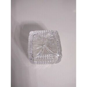 Crystal Bow Design Glass Trinket Box with Lid